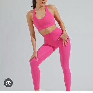 Buffbunny Rosa scallop legging pink medium
